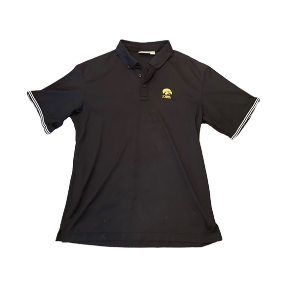 Iowa Hawkeyes Men’s Short Sleeve Performance Polo Black XXL - Picture 2 of 7